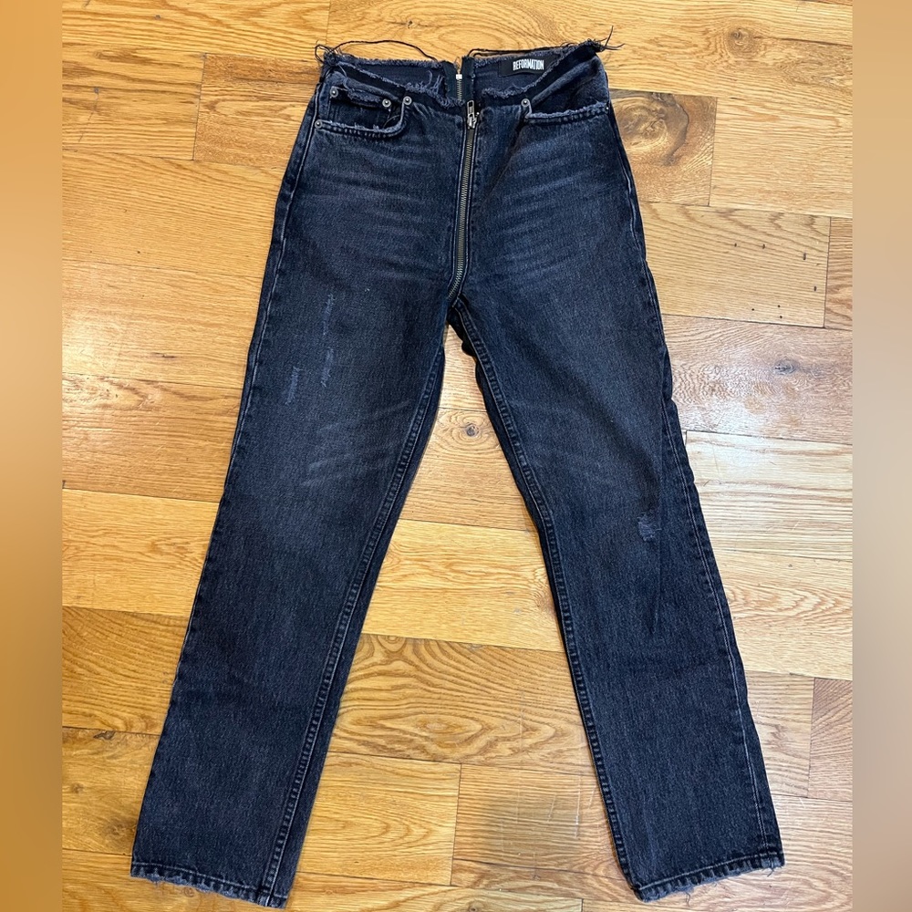Reformation full zip denim size 23